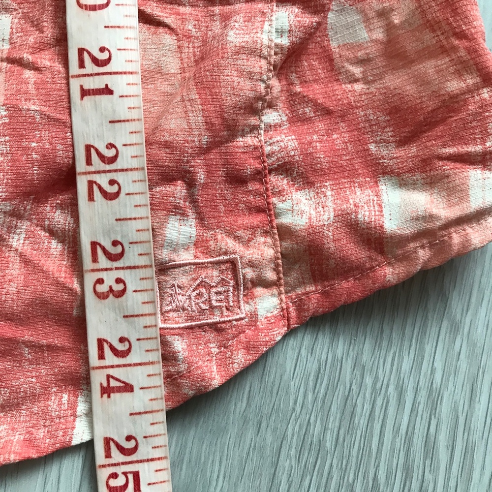 REI ORANGE CAMP SHIRT CHECK BUTTON SHORT SLEEVE WOMENS MEDIUM - Picture 4 of 8